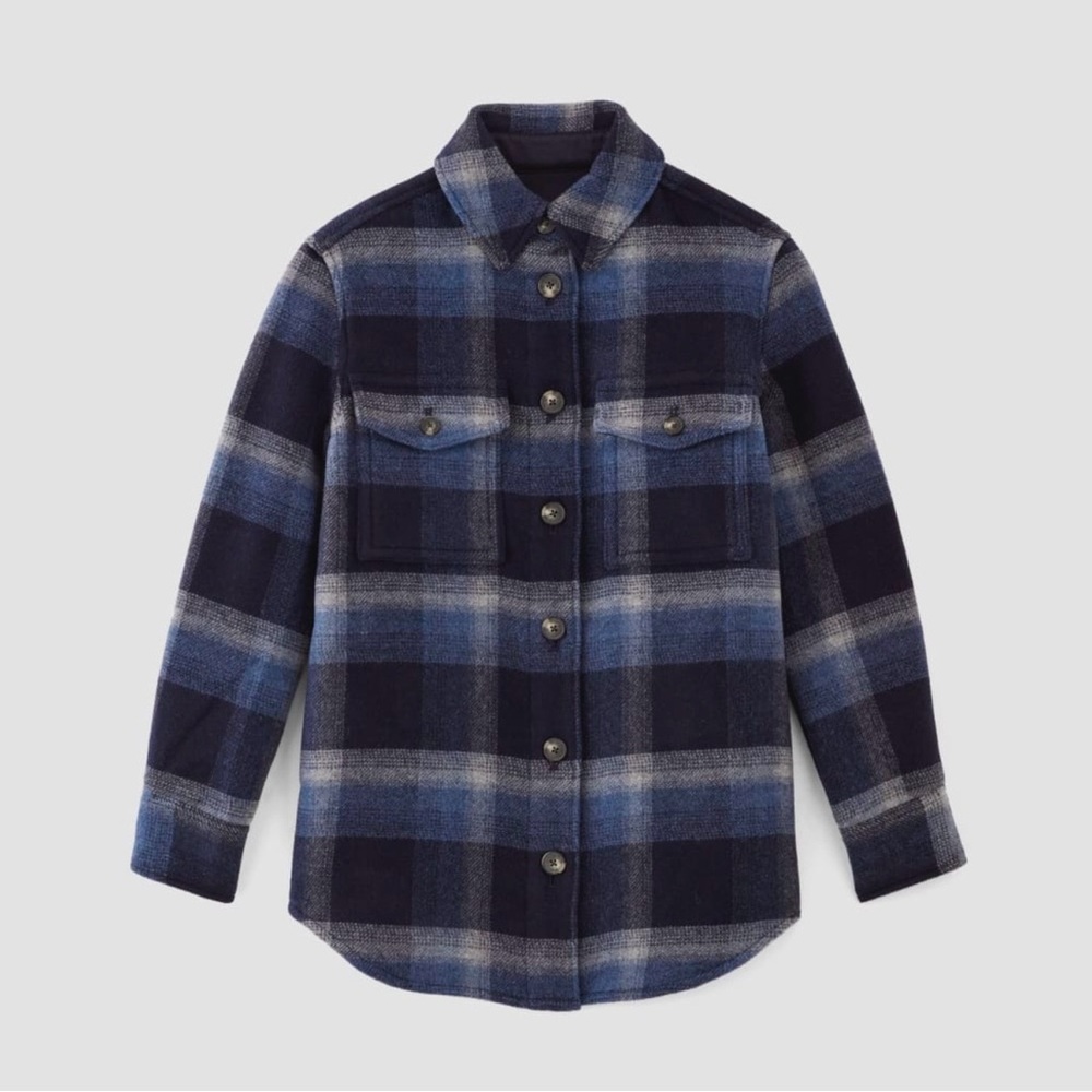 Everlane The Italian ReWool Oversized Women’s Shirt Jacket Navy XL